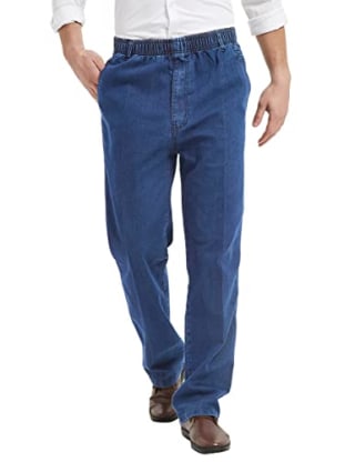 IDEALSANXUN Men’s Elastic Waist Jeans