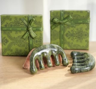 Jade Meridian Massage Comb for Face & Scalp