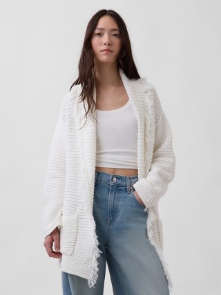 Gap Oversized Fringe Shawl Cardigan