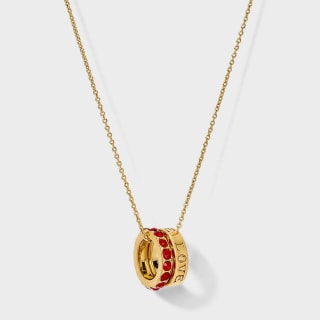 Tiny Tags 14K Gold Ion Plated Valentines Circle Necklace