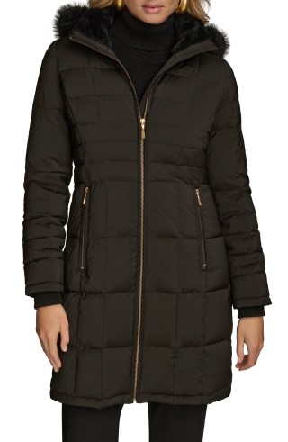 Donna Karan Water Resistant Puffer Coat