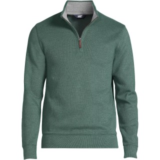 Lands' End Bedford Rib Quarter Zip Pullover Sweater