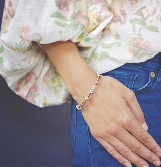 Chelsea Charles Count Me Silver Tricolor Journal Bracelet