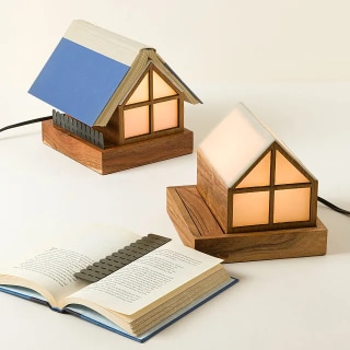 Uncommon Goods Cozy Cottage Book Stand & Lamp