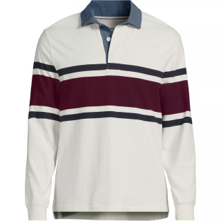 Lands’ End Men's Long Sleeve Stripe Rugby Shirt