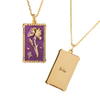 Rocksbox Enamel Birth Flower Pendant Necklace