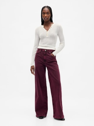 Gap High Rise Stride Wide-Leg Jeans