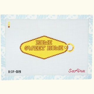 Safira Stitches Home Sweet Home Key Needlepoint Tag