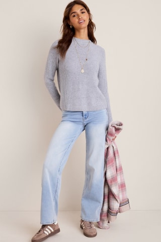 Francesca's Mona Tie Back Pullover Sweater