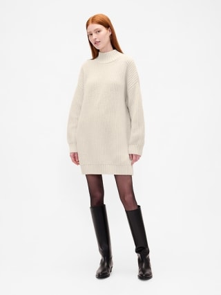 Gap Oversized Turtleneck Mini Sweater Dress