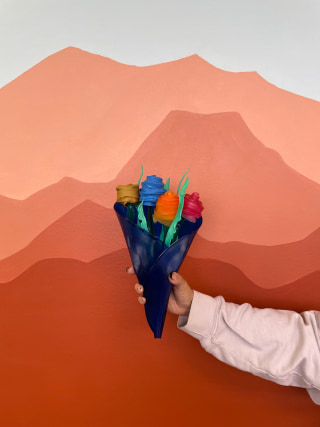 Gold Rush Vinyl Recycled Vinyl Flower Bouquet