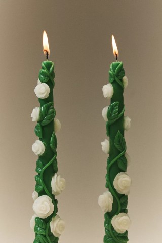 Rose Vine Taper Candles