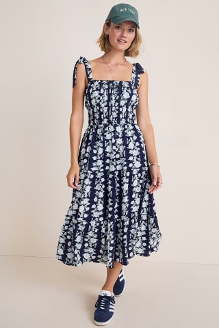 Francesca's Tara Tiered Floral Midi Dress