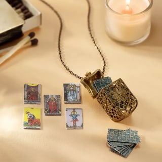 Uncommon Goods Tiny Tarot Deck Necklace