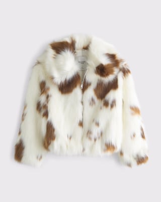Abercrombie & Fitch Short Faux Fur Coat