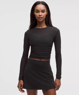 Lululemon Mesh Ruched Long-Sleeve Shirt