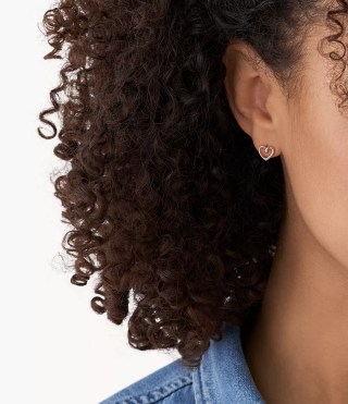 Fossil Sawyer Rose Gold-Tone Stud Earrings