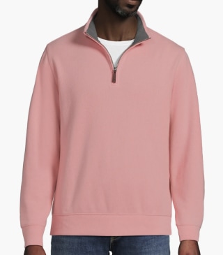 Lands' End Bedford Rib Quarter Zip Sweater