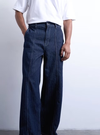 Topman Wide Leg Jeans with Seam Detailing