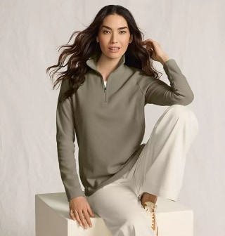 Lands' End Anyweather Fleece Quarter Zip Pullover