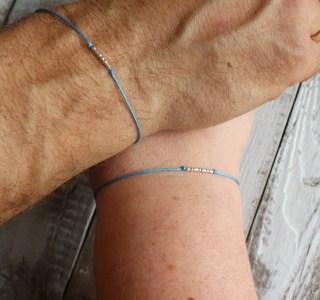 Morse Code Initial Bracelet Set