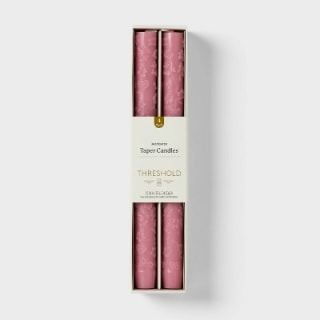 Threshold Valentine's Taper Candle Set Rose Pink (4 Pack)