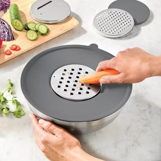 Figmint Stainless Steel Non-Slip Mixing Bowl and Grater Set (6 Piece)