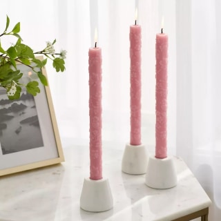 Threshold Valentine's Taper Candle Set Rose Pink (4 Pack)