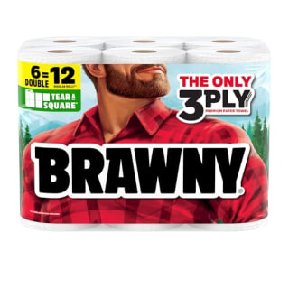 Brawny Tear-A-Square 3-Ply Paper Towels (6 Double Rolls)