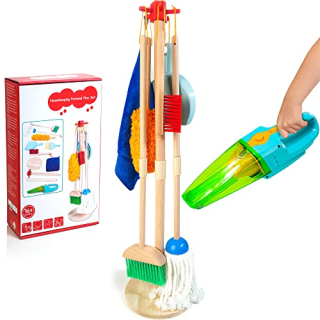 Hellowood Kids Cleaning Set with Electric Vacuum Cleaners