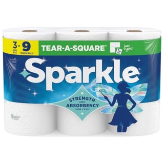 Sparkle Tear-A-Square Paper Towels (3 Triple Rolls)