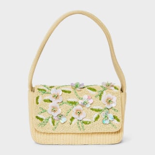 A New Day Embellished Beaded Flap Shoulder Bag