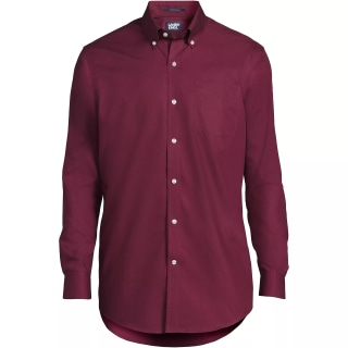 Lands' End Men's Long Sleeve Buttondown No Iron Broadcloth Shirt