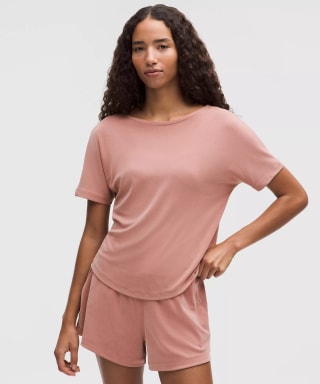 Lululemon Drapey Softstreme Boatneck Short-Sleeve Shirt
