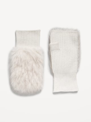Old Navy Faux-Fur Fingerless Gloves for Women