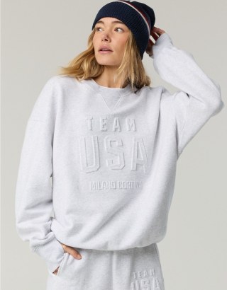 Offline By Aerie Team USA Collection Cloud Fleece Crewneck Sweatshirt