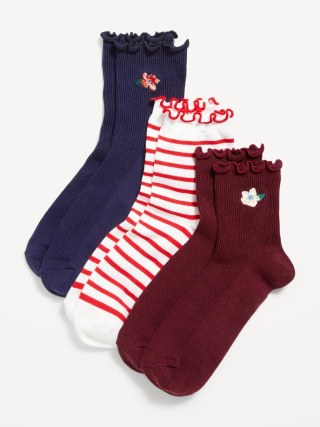 Old Navy Ruffled Crew Sock 3-Pack for Women