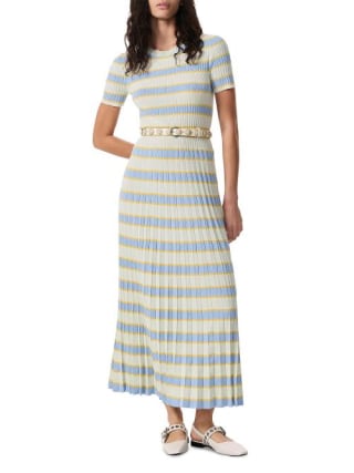 Rag & Bone Eloise Pleated A-Line Maxi Sweater Dress