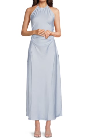 WeWoreWhat Satin Halter Neck Maxi Dress