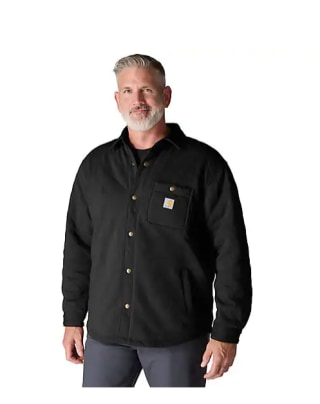 Rain Defender Loose Fit Heavyweight Quilted Snap Front Shirt Jacket