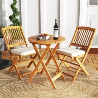 Costway Acacia Wood Patio Bistro Set (3 Piece)