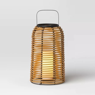 Threshold Rattan Battery LED Outdoor Lantern (16 Inch)