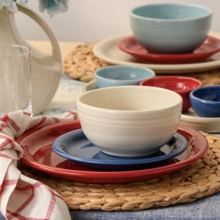 Fiesta Mixed Americana Bistro Coupe Dinnerware Set for 4 (12 Piece)