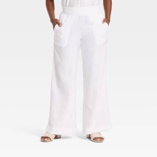 A New Day Linen Wide Leg Pull-On Pants