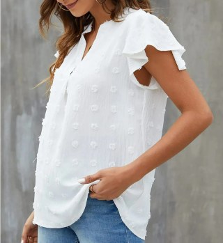Fantaslook V Neck Ruffle Sleeve Blouse