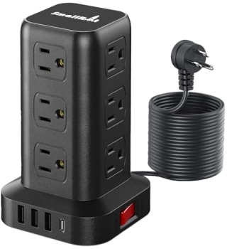 SMALLRT Power Strip Surge Protector Tower
