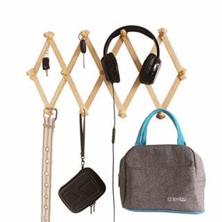 Amapon Accordion Style Expandable Wall Wooden Coat Rack