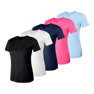 Hanes Women's Sport Cool Dri V-Neck T-Shirt (Pack of 5)