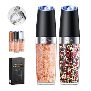 Sangcon Gravity Electric Salt and Pepper Grinder Set
