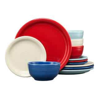 Fiesta Mixed Americana Bistro Coupe Dinnerware Set for 4 (12 Piece)